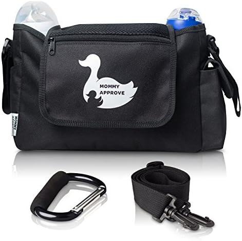 Top Rated Stroller Organizer Bag With Bonus Large Hook - Universal Fit to Any Stroller, Top Quality Bag with Adjustable Velcro Straps, Cool Smart Design for All Baby Accessories 