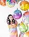 Eanjia Rainbow Ombre 4D Gradient Color Foil Round Balloons 4pcs 16