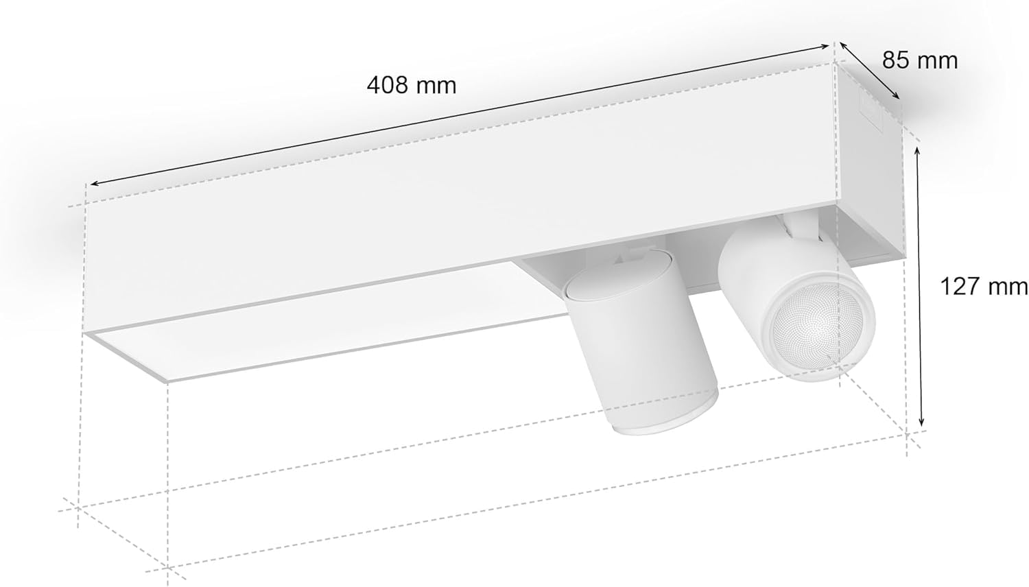 Philips Hue White & Color Ambiance Centris 2er Spot, dimmbar, 16 Mio. Farben, steuerbar via App, kompatibel mit Amazon Alexa, weiß, neue Generation 3