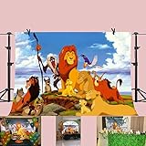 7X5FT Cartoon Lion Forest King Photography Backdrop Jungle Safari Background for Photographic Kids Children Party Studio Photo Backdrop Props GEPH103 PHMOJEN