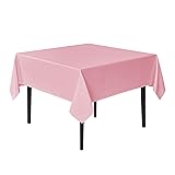 sancua Square Tablecloths 54x54 Inch - Pink Fabric