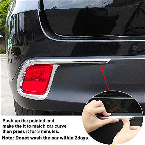 Senzeal ABS Chrome Lightning Design Rear Fog Light Cover Trim for Toyota Highlander 2015 2016 2017 2018 2019 2PCS