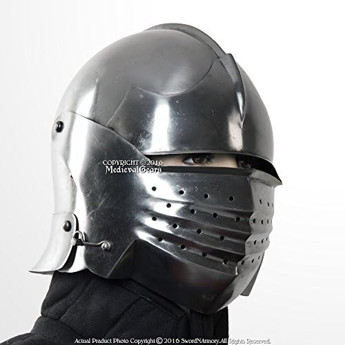 Brand 16G Steel Italian Sallet Medieval Functional Sparring Helmet WMA SCA LARP