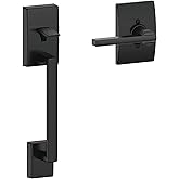 Schlage FE285 CEN 622 LAT CEN Century Front Entry Handleset with Latitude Lever, Lower Half Grip, Matte Black