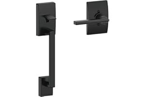 Schlage FE285 CEN 622 LAT CEN Century Front Entry Handleset with Latitude Lever, Lower Half Grip, Matte Black