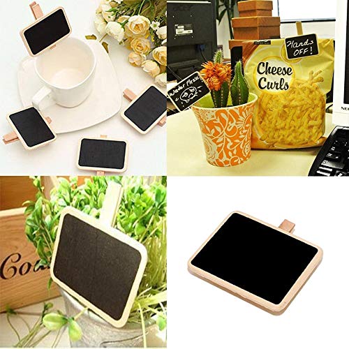 JKJF Wooden Mini Chalkboard Label Clip Message Boards for Memo, Food Label, Party Decor (12 Pieces) - Thumbnail 4