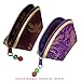 Silky Embroidered Brocade Oriental Fan Zipper Jewelry Coin Pouch Wallet (Set of 10)