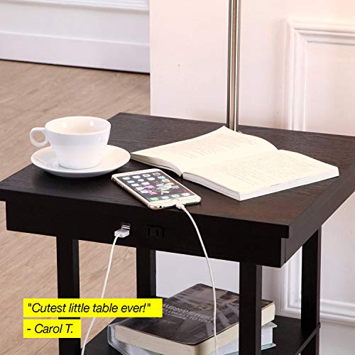 Brightech Madison LED Floor Lamp with USB Charging Ports Mid