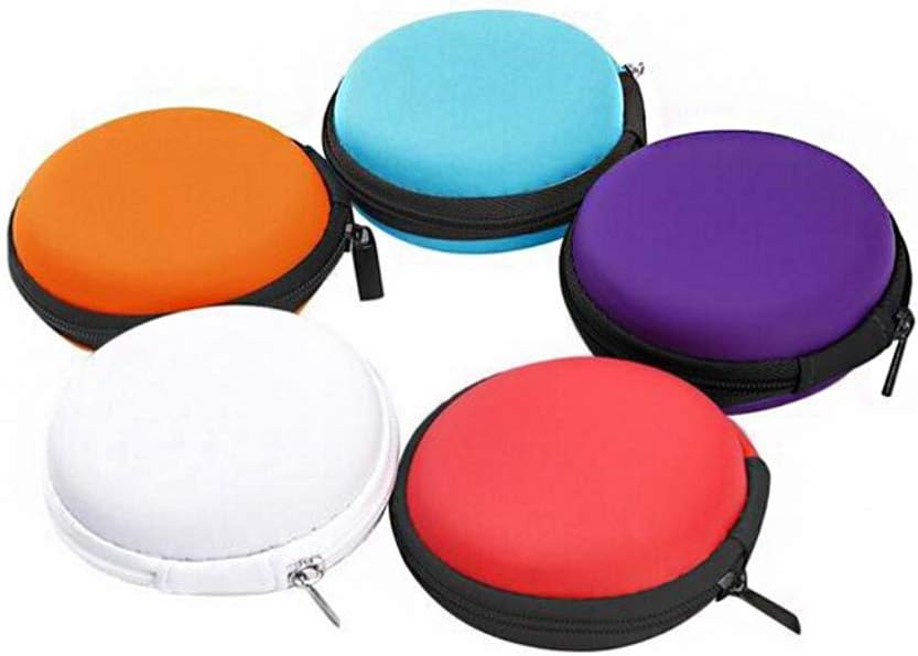 6PCS EVA Macaroon Color Portable Small Round Earbud Storage Cases Box Travel Carrying Pocket Headset Earphone Headphone USB Cable Jewelry Storage Container Bag Pouch Holder Organizer(Color Random) - Image 4