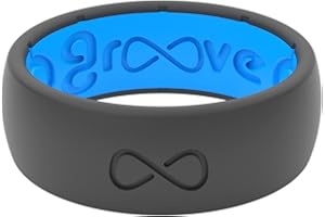 Groove Life Solid Silicone Ring - Breathable Rubber Wedding Rings for Men, Lifetime Coverage, Unique Design, Comfort Fit Ring