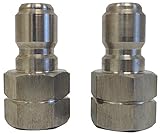 Ultimate Washer UW16-PW535E Female Nipple, Stainless Steel (2-pack), 3/8-Inch Female NPT, 5000 PSI