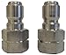 Ultimate Washer UW16-PW535E Female Nipple, Stainless Steel (2-pack), 3/8-Inch Female NPT, 5000 PSI