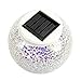 Exlight Solar Table Lamp Color Changing Mosaic Glass Decorative Lamp with 2 Color Modes, Silver