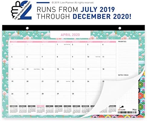 Desk Calendar 2020 | Professional Monthly Planning Desk Pad Calendar 17x11 | Best for Home, School and Office | Superior Ink Bleed Resistance Thick Paper | Runs from Now - December 2020