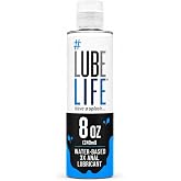 LUBELIFE Water Based 3X Anal Lube, Personal Lubricant, Toy Condom Safe, 8oz | Extra thick anal glide with triple cushion, non-sticky water-based formula, toy and condom compatible, smooth confident glide