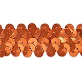 Expo International IR4412RNG-20 20-Yard of 2-Row Metallic Stretch Sequin Trim, 7/8-Inch, Orange