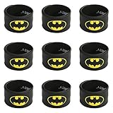 Ecparty Superhero Slap Bracelet for Kids Boys & Girls Birthday Party Supplies Favors (9 pack) (batman)