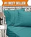 Elegant Comfort Best, Softest, Coziest 6-Piece Sheet Sets! - 1500 Premier Hotel Quality Luxurious Wrinkle Resistant 6-Piece Damask Stripe Bed Sheet Set, King Turquoise