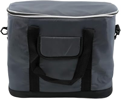 The Magic Toy Shop 30L Insulated Cool Bag Grey Polyester Large Capacity