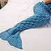 TONGQING Mermaid Tail Blanket, Crochet Knitted Sleeping Bag Sofa Bedding Cozy Blankets for Girls Adults Kids All Season