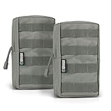 Savior Equipment Tactical Molle Pouches Versatile Lightweight Compact Accessory Utility Tool Organizer Belt Waist Bag, 2-Pack