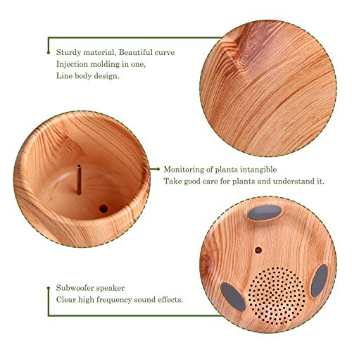 Mugig Music Flowerpot, Music Plant Pot with Wireless Bluetooth Speaker, Multi-color LED Light Smart Touch Musical Flower Pots for Office Home Decor