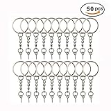50 PCS Flat Key Chains With Open Jump Ring Chain
