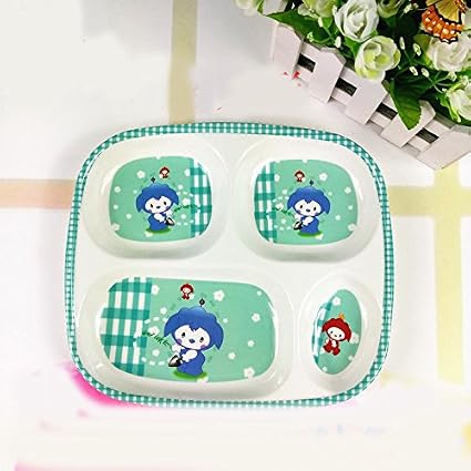 Cartoon Enfant En Melamine Vaisselle Bebe Assiette Compartimentee Amazon Fr Bebes Puericulture