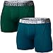 TSLA Men's Breathable Underwear, Performance Cooling Mesh Boxer Briefs, Open Fly Trunks with Pouch, Fly-Front 6inch 2pack Green/Green, Medium