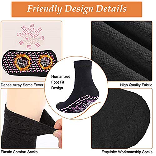 Huahua Calze Autoriscaldanti,Calzini Magnetici,Calzini Riscaldati,Autoriscaldanti Tormalina Calda Calze,Calze Antiscivolo, per Allaperto, Piedi Freddi, Campeggio