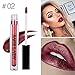 Waterproof Red Matte Metallic Lipstick Lipstick Long Lasting Shimmer Pigment Soft Lip Gloss for Women Lip Color Makeup,Metallic Blackberry