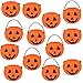 24 Halloween Mini Pumpkin Kettle Cups Trick Or Treats Plastic Buckets With Handles Goody Party Favors Supplies