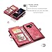 Note 9 Wallet Case,AKHVRS Handmade Premium Cowhide Leather Wallet Case,Zipper Wallet Case [Magnetic Closure]Detachable Magnetic Case & Card Slots for Samsung Galaxy Note 9 - Red