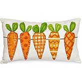 AACORS Easter Pillow Cover 12X20 Inch Five Watercolor Carrots Decorations Holiday Farmhouse Decorative Spring Pillow Case for Home Sofa Couch AA109-12