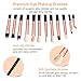 BESTOPE Eye Makeup Brushes Set, 12 Pieces Professional Cosmetics Brush, Eye Shadow, Concealer, Eyebrow, Foundation, Powder Liquid Cream Blending Brushes Set with Premium Wooden Handles