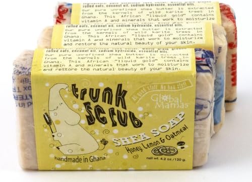 Trunk Scrub Shea Soap Fair Trade Honey Lemon Oatmeal 3 Bars