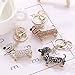 Doober Bling Dog Dachshund Keychain Handbag Purse Pendant Car Holder Key Ring Jewelry (White)