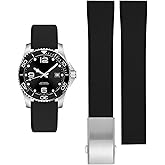 Danxancy FKM Rubber Watch Strap,Cut to Size Quick Release Fluororubber Watch Band with Deployment Clasp 19mm 20mm 21mm 22mm Soft Durable Universal Replacement Band Strap for Men Women