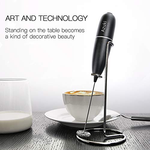 Azuki high - Powered Milk Frother Full Metal Handheld Foam Maker Machine for Latte eggbeaters, blender for bulletproof coffee, Cappuccino for mini coffee makers, Smoothies, Matcha, Hot Chocolate, shape by milk bullets - Large Bracket