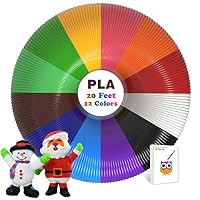 TIPEYE 3D Pen Filament Refills 12 Colors 20 Feet Total 240 Feet with 200 Stencils EBook 1.75mm PLA for MYNT3D, DigiHero, Canbor, Tecboss, Soyan, Hongdak, Dikale 3D Printing Pen