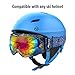 OutdoorMaster Kids Ski Goggles - Helmet Compatible Snow Goggles for Boys & Girls with 100% UV Protection (Orange Pattern Frame + VLT 14% Colourful Lens)