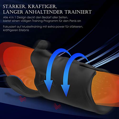 Penis Vibratoren Elektrische Cup Masturbatoren für Männer mit 10 Vibrationsmodi, Vibrierende Masturbation Cup Wiederaufladbar Spielzeug Massager, Doppelmotor Eichel Stimulator(1)