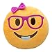 New Emojis New Smiley Emoticon Cushion Pillow Stuffed Plush Toy Doll Poop Emoji Face Bed Pillow Home Living Room Decoration Pillows USA SELLER (13X13X2 Inch, Lady Nerd)