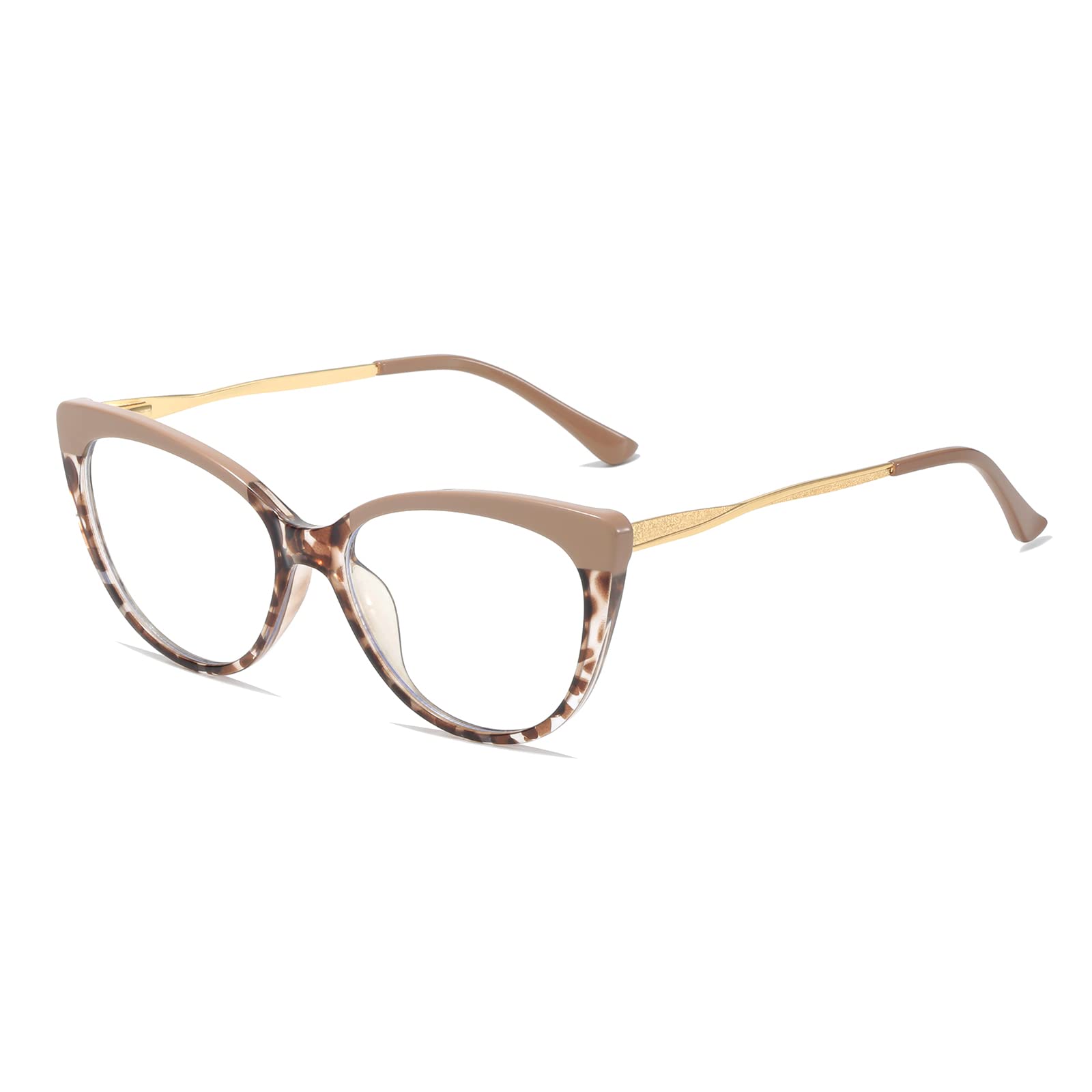 LJCZKA Cat Eye Blue Light Glasses for Women, Anti Blue Light Glasses Computer Eyewear Metal Frame for Texting, Reading and Gaming