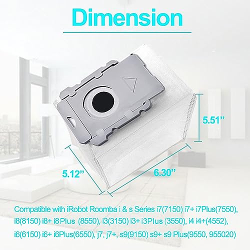 16 Packs Vacuum Bags for iRobot Roomba i7, i7+, i7Plus, i8, i8+
