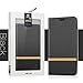 RIFFUE Xiaomi Mi 5X Case, Xiaomi Mi A1 Case, Premium Slim Thin PU Leather Flip Case Protective Foldable Stand Feature Cover With Retro Denim Pattern for Xiaomi Mi 5X / A1 2017 - Black