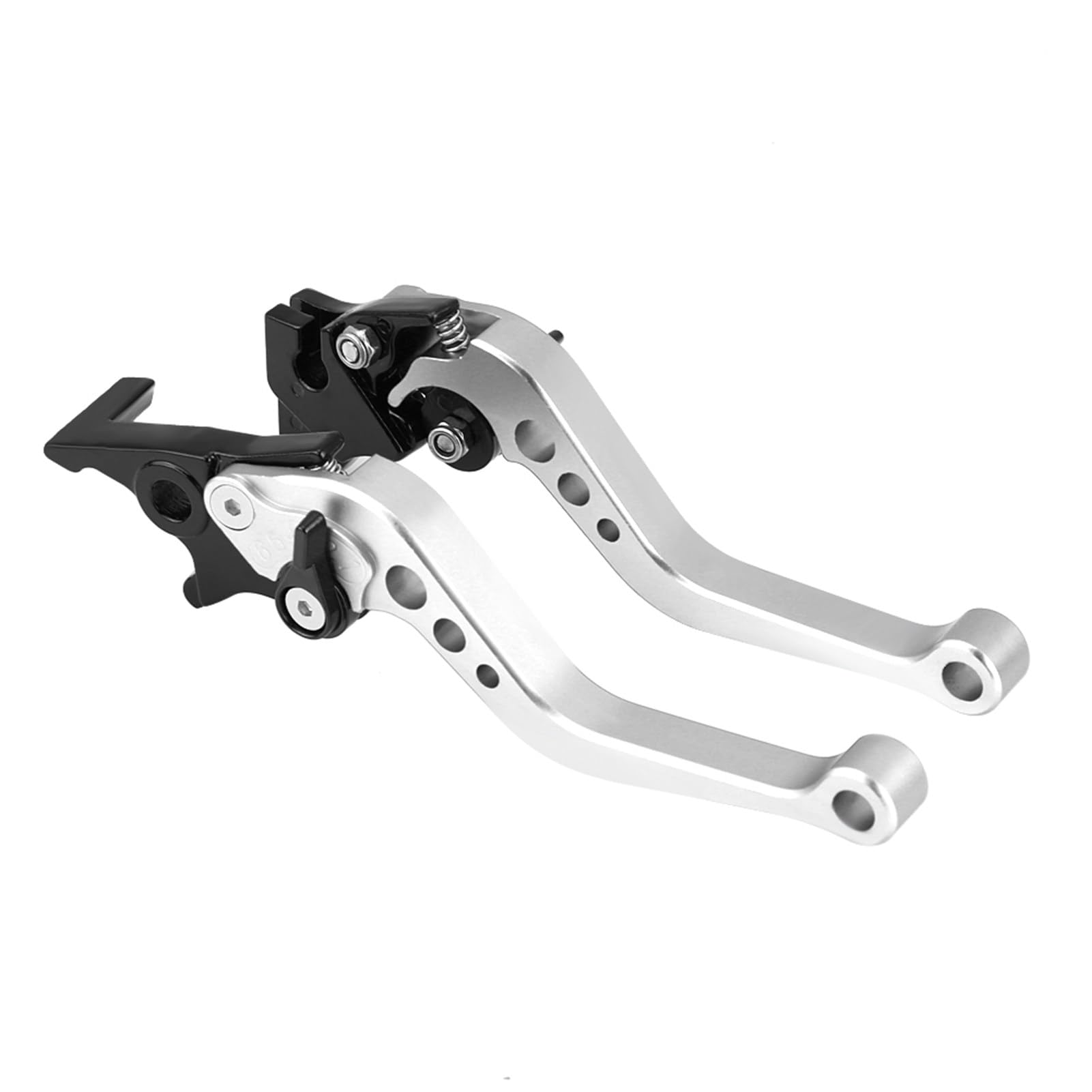 Keenso Motorcycle Brake Lever, 1 Pair Aluminum Alloy 7/8" Motorbike Brake Clutch Lever Motorcycle Clutch Brake Levers Handle 22mm for (Silver)