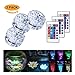 Submersible LED Lights 10 RGB LEDs 16 Colors Changing Waterproof Underwater Lights Multi Color Battery Powered with IR Remote Controller for Aquarium, Vase Base, Pond, Swimming Pool, Garden, Party