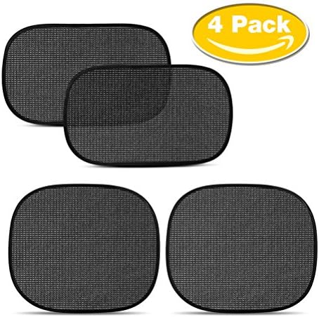 AULLY PARK Car Sun Shade for Side Window - Protect Your Baby and Pets from Sun Glare and Heat (2 Pack 18"x15", 2 Pack 20"x12")
