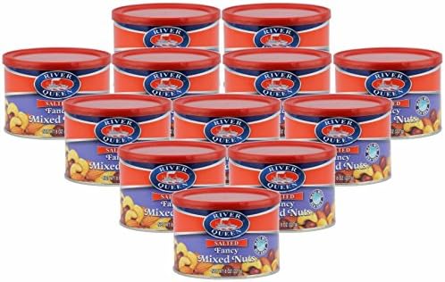 River Queen Salted Fancy Mixed Nuts, 8 Ounce (Pack of 12)